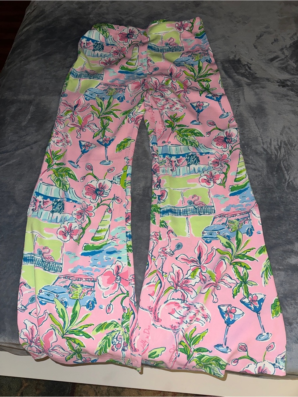 NWT Lilly Pulitzer size 12 Polyanna Sunny Dee Palazzo Pants Conch Pink Wide-Leg